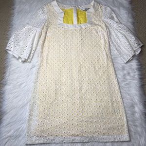 Trina Turk White Eyelet Sunny Shift Dress Size 10